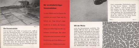 Terrazzo Buch - Die Vorsatzschicht, Bei verschiedenfarbigen Vorsatzschichten und Mit der Walze